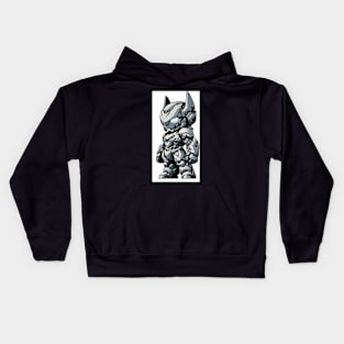 Chibi Neko Mecha Grey Kids Hoodie